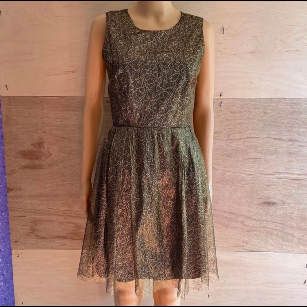 Erin Fetherston Gold Lace Floral Dress - Picture 3 of 10